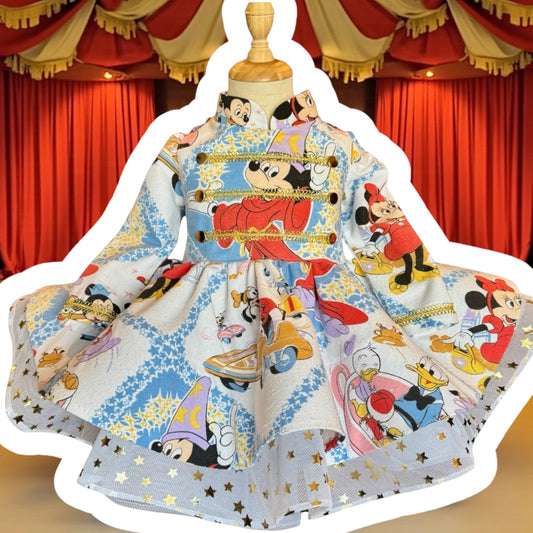 RTS 4/5 rare vintage Mickey and friends marching band Lindsay dress