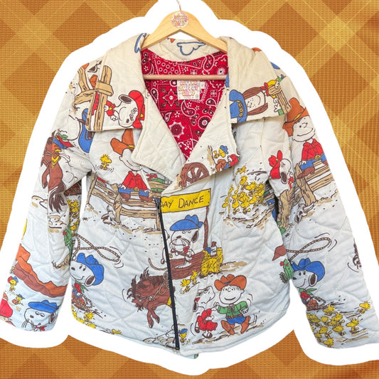 ADULT RTS XL Rare vintage Cowboy Snoopy Grannies Moto Jacket
