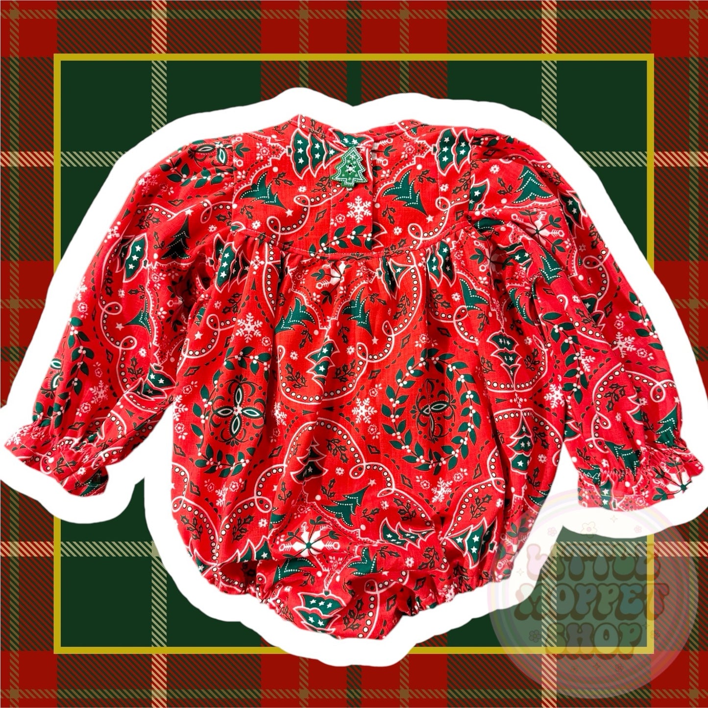 RTS 12/18m Christmas Beigh Romper