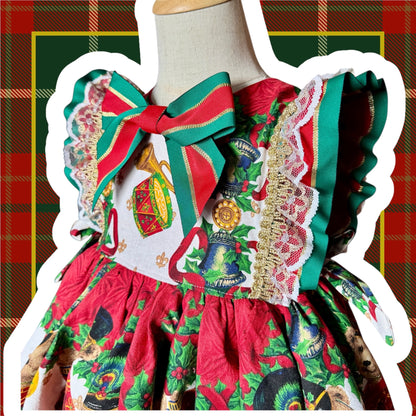 RTS 5/6 vintage Christmas Teddy Bear Emery Pinafore