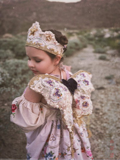 RTS 4-7 Vintage Barbie fairy wings with matching Waldorf crown