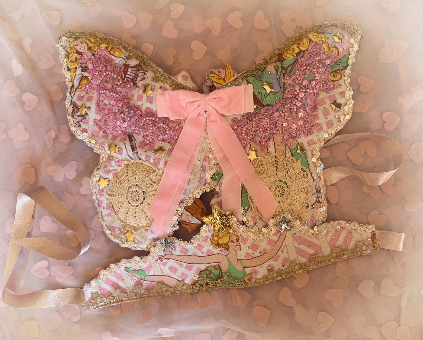 RTS 4-7 Vintage Barbie fairy wings with matching Waldorf crown