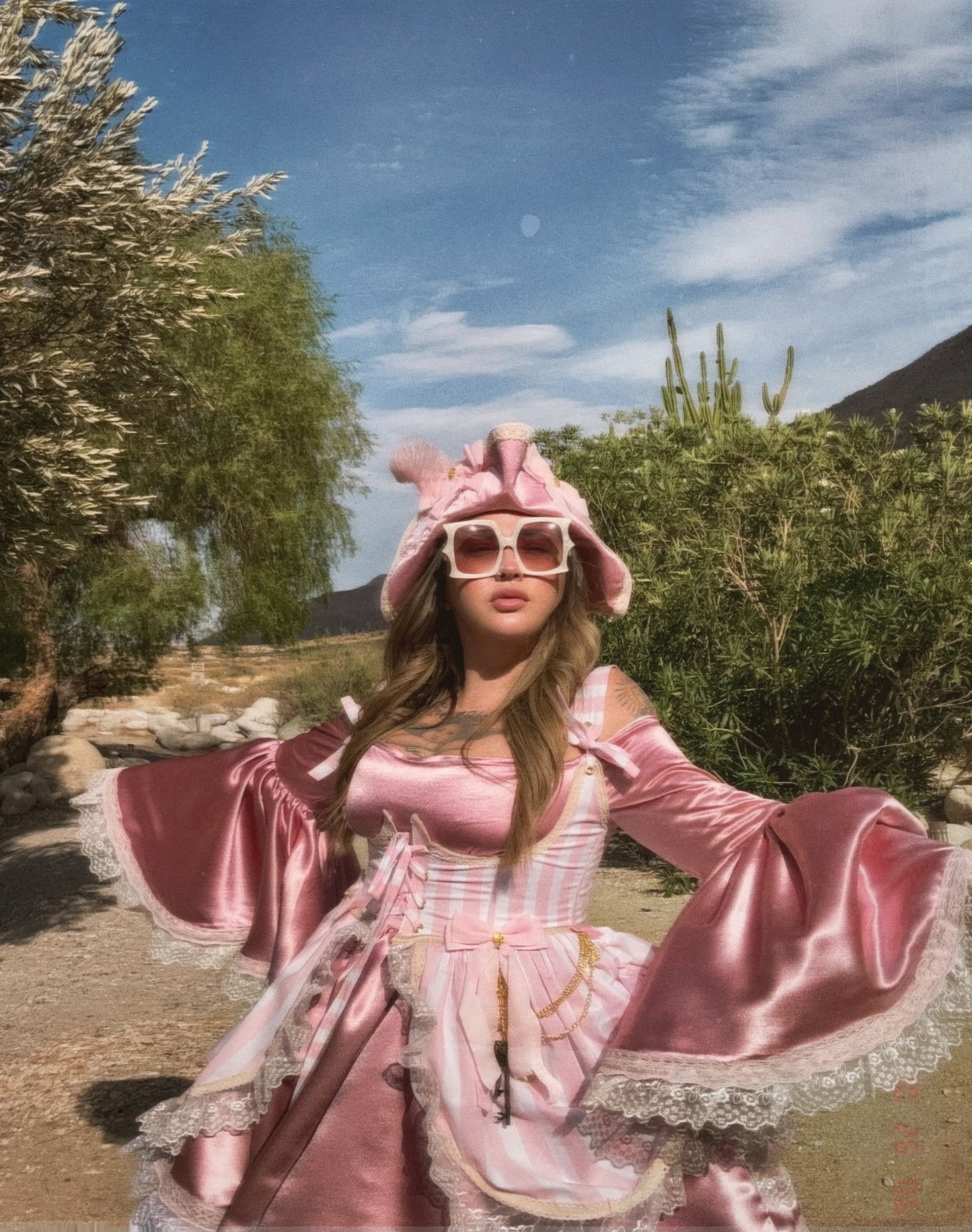 RTS L/XL ADULT Queen Pink pirate dress with matching hat
