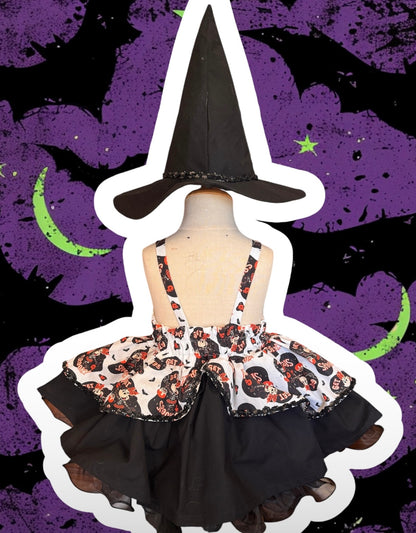 RTS 4/5 Minnie and Daisy Witch Harley dress with hat