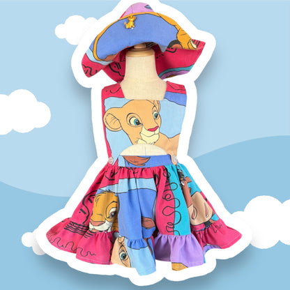 RTS 6-7 Evelyn Lion King dress and matching hat