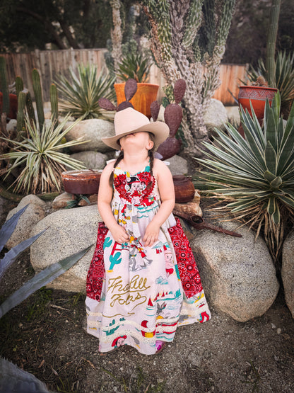 RTS 7/8 Vintage Looney Tunes western maxi dress
