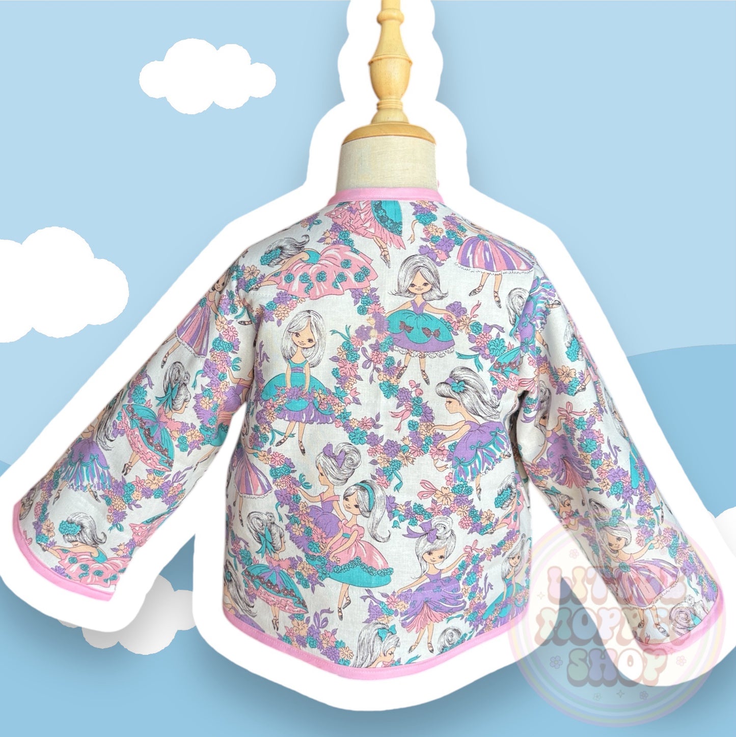 RTS 4T quilted Ballerina coat with pocket bunny