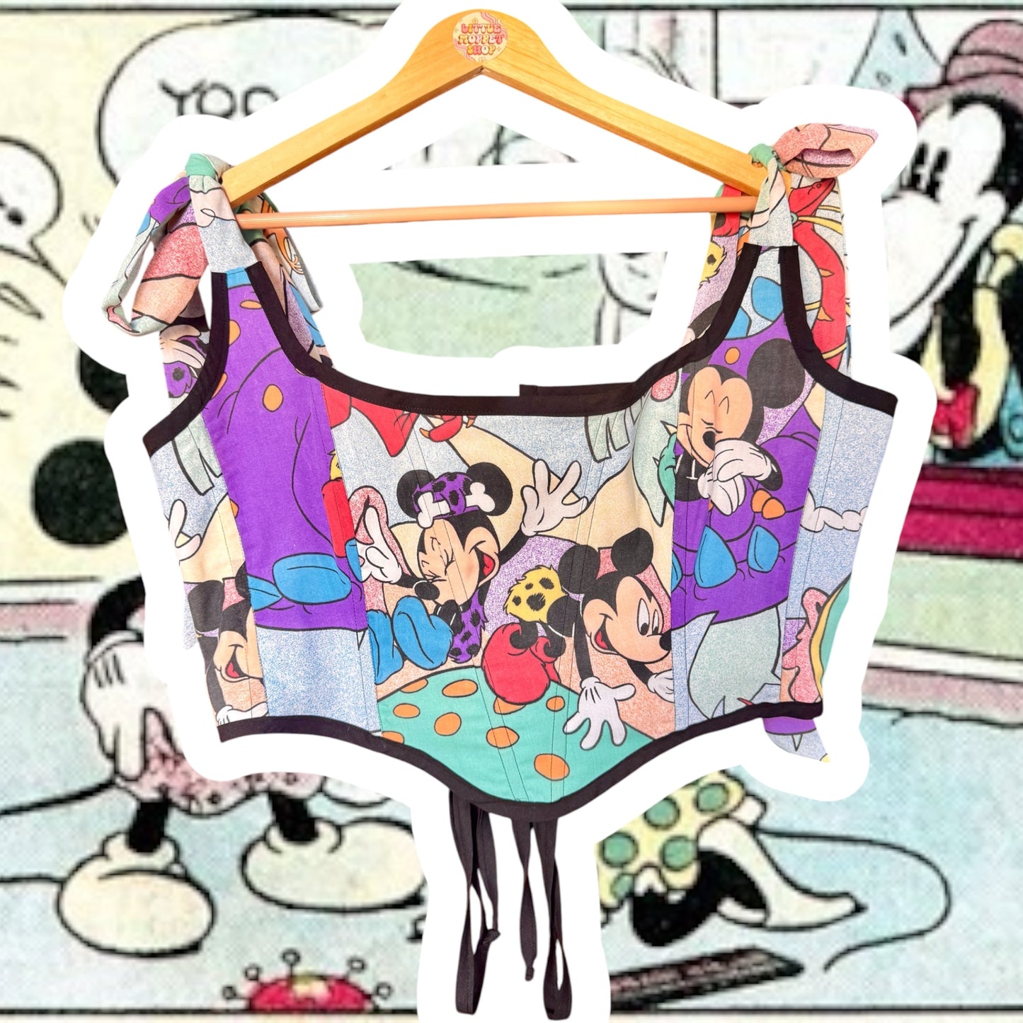 RTS XL Prehistoric Mickey and Minnie Mama Corset top
