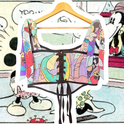 RTS XL Prehistoric Mickey and Minnie Mama Corset top