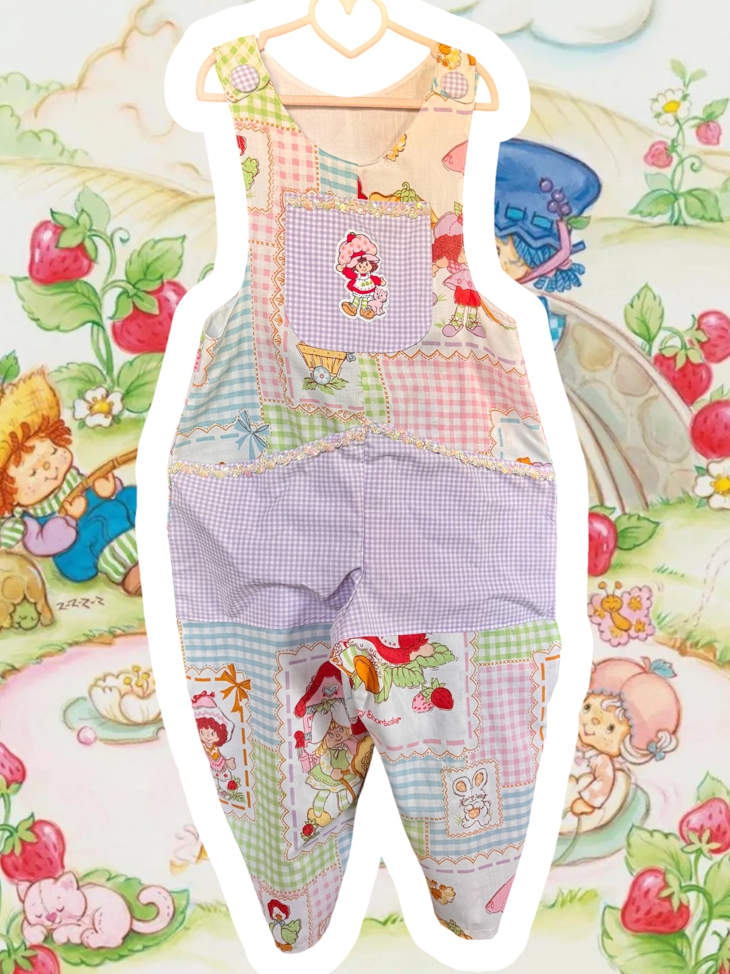 RTS 8/9 strawberry shortcake Opie overalls