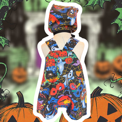 RTS 12/24M Vintage Halloween Shortalls with matching bonnet