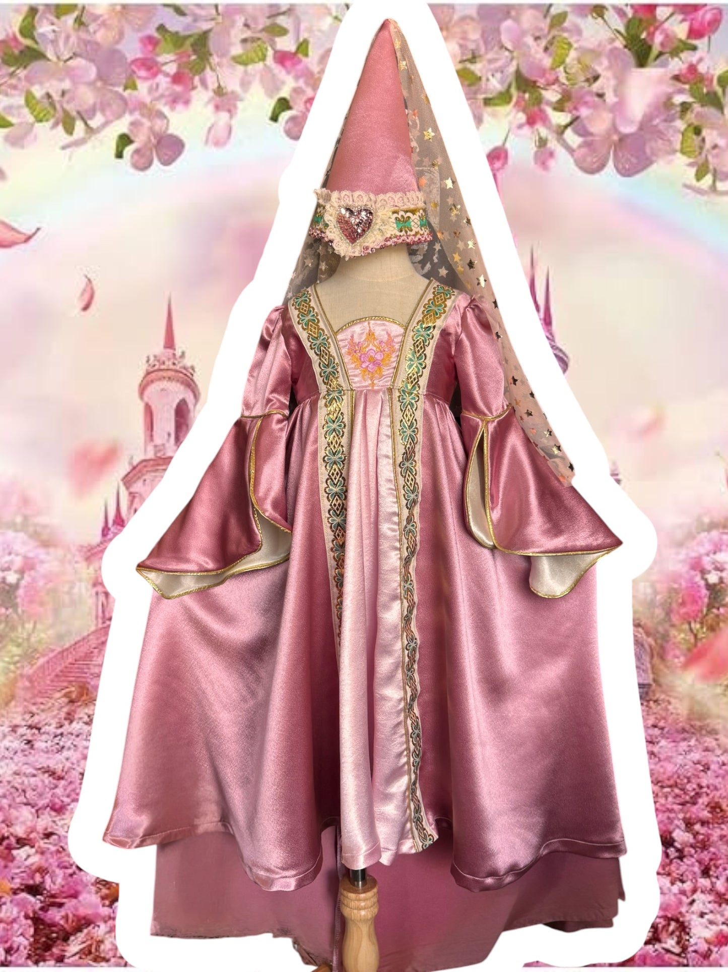 RTS 2/3T Medieval Revival Princess Dress with matching Hennin