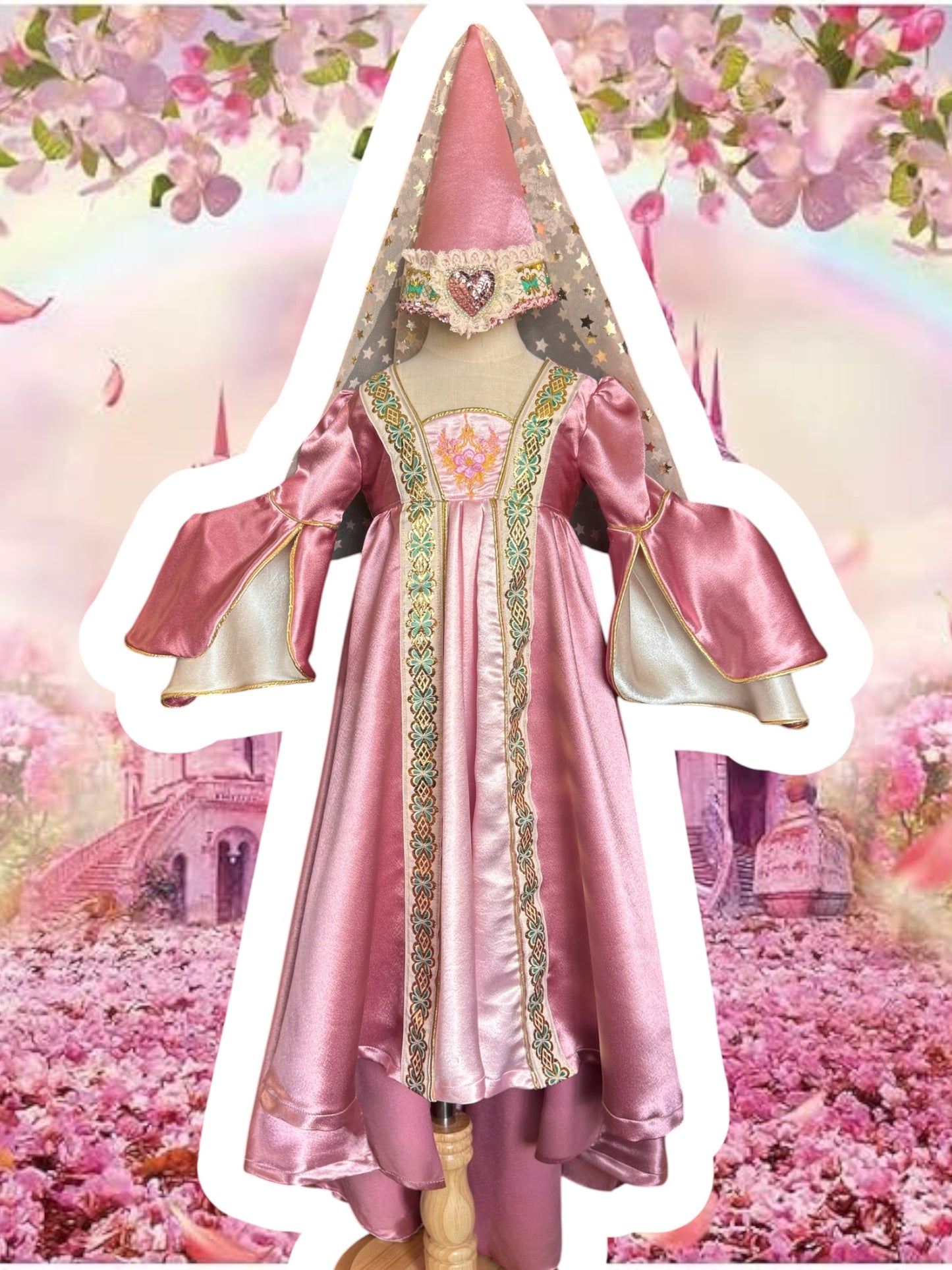 RTS 2/3T Medieval Revival Princess Dress with matching Hennin