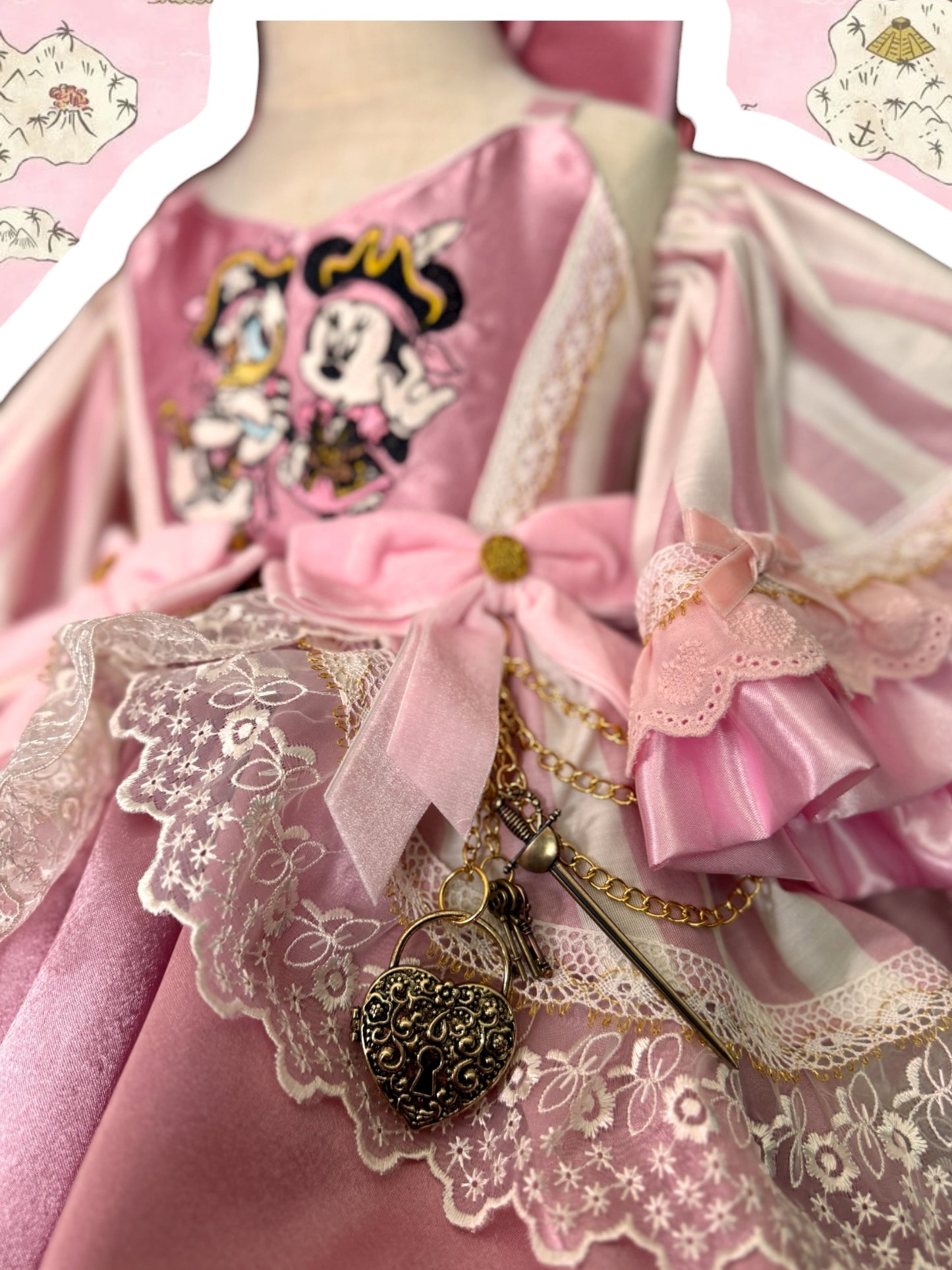 RTS 2/3/4 Eloise Pink pirate dress with hat and bloomers