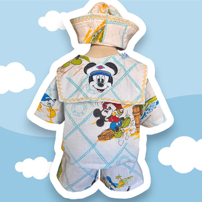 RTS 3/4 VTG Mickey sailor shirt, shorts and hat set