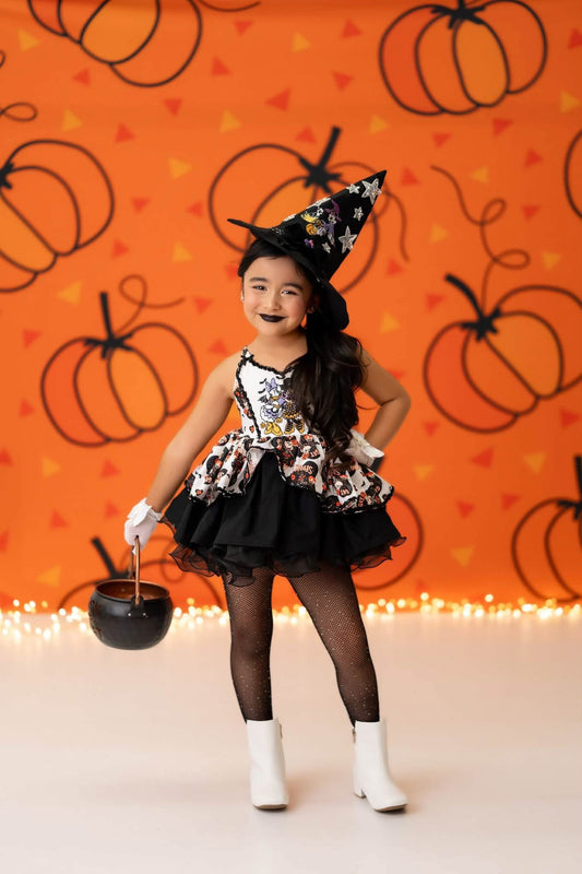 Made to order Minnie and Daisy Witch Harley dress with hat