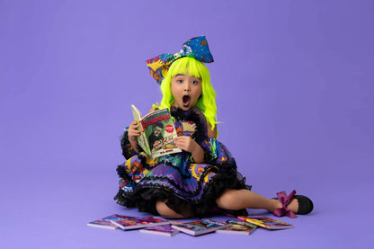 RTS 5/6/7 vintage Goosebumps Eloise heart dress with matching bow