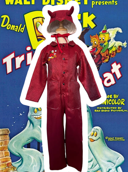 RTS 6/7 Devil Donald Duck jumpsuit with matching bonnet