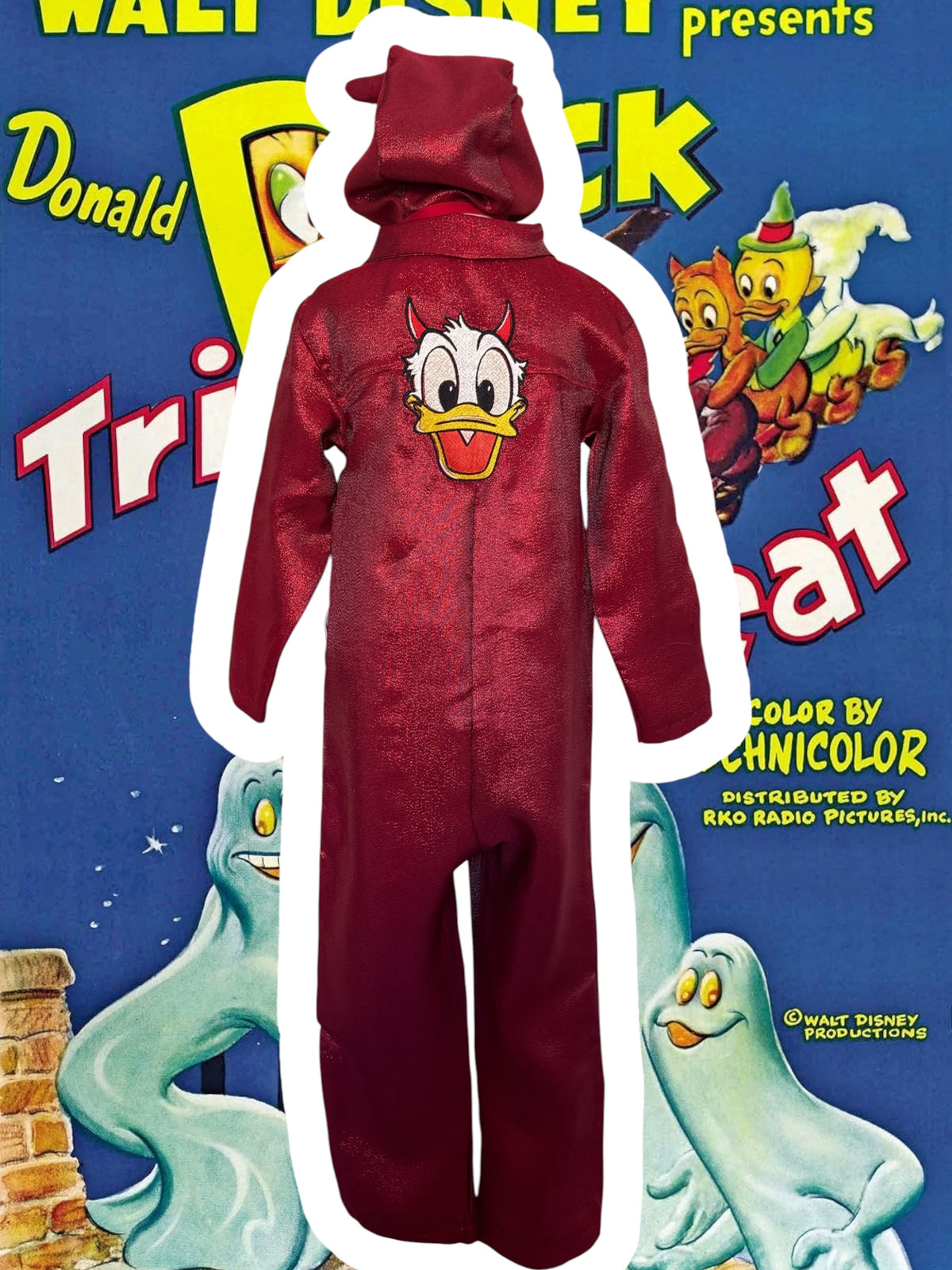 RTS 6/7 Devil Donald Duck jumpsuit with matching bonnet