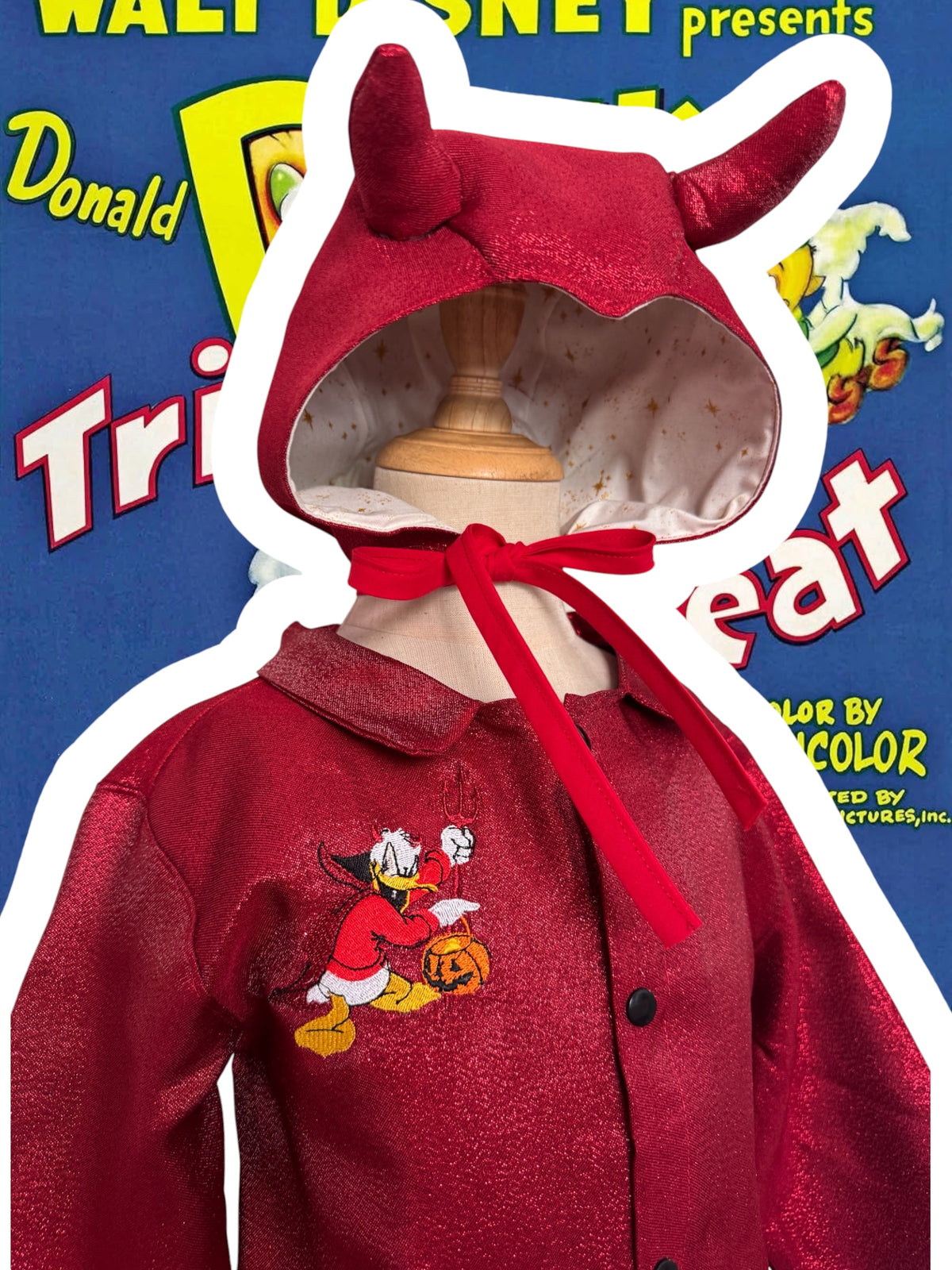 RTS 6/7 Devil Donald Duck jumpsuit with matching bonnet