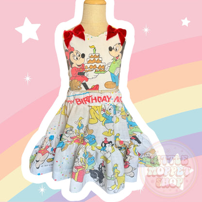 RTS 9/10 Birthday Mickey top and skirt set
