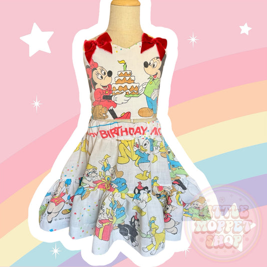 RTS 9/10 Birthday Mickey top and skirt set