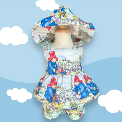 Paddington Bear along Peplum set with optional hat