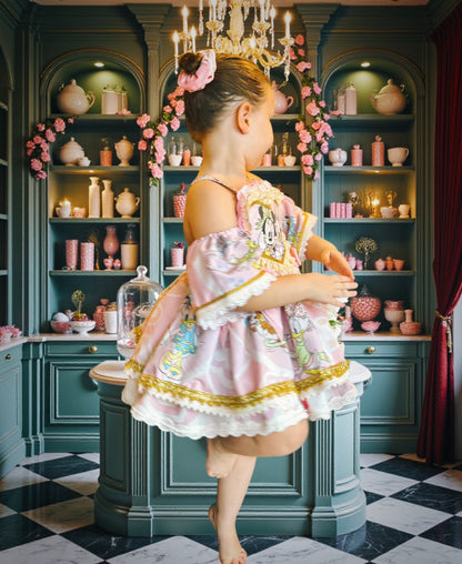 RTS 4/5 Minnie and Daisy Heart Eloise dress