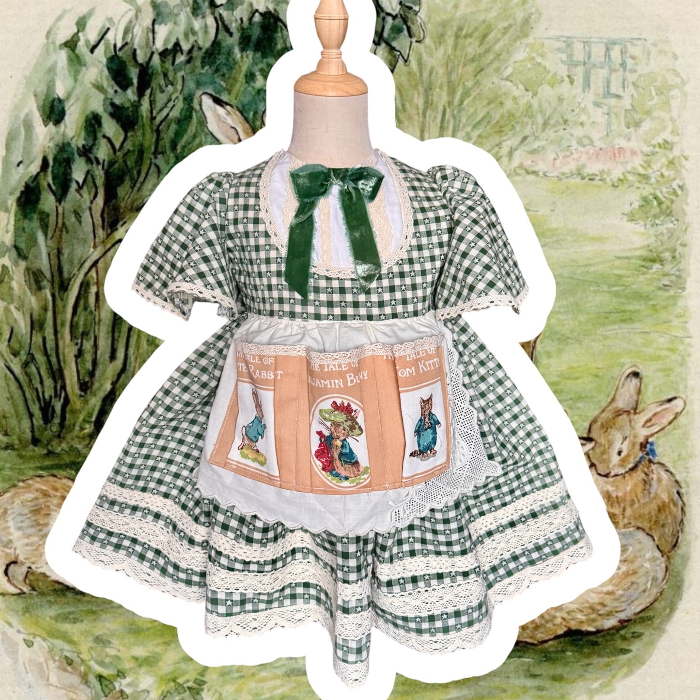 RTS 5/6 Ester egg hunt bib Flora dress