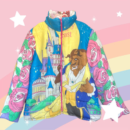 ADULT Beauty and the Beast reversible puffy coat